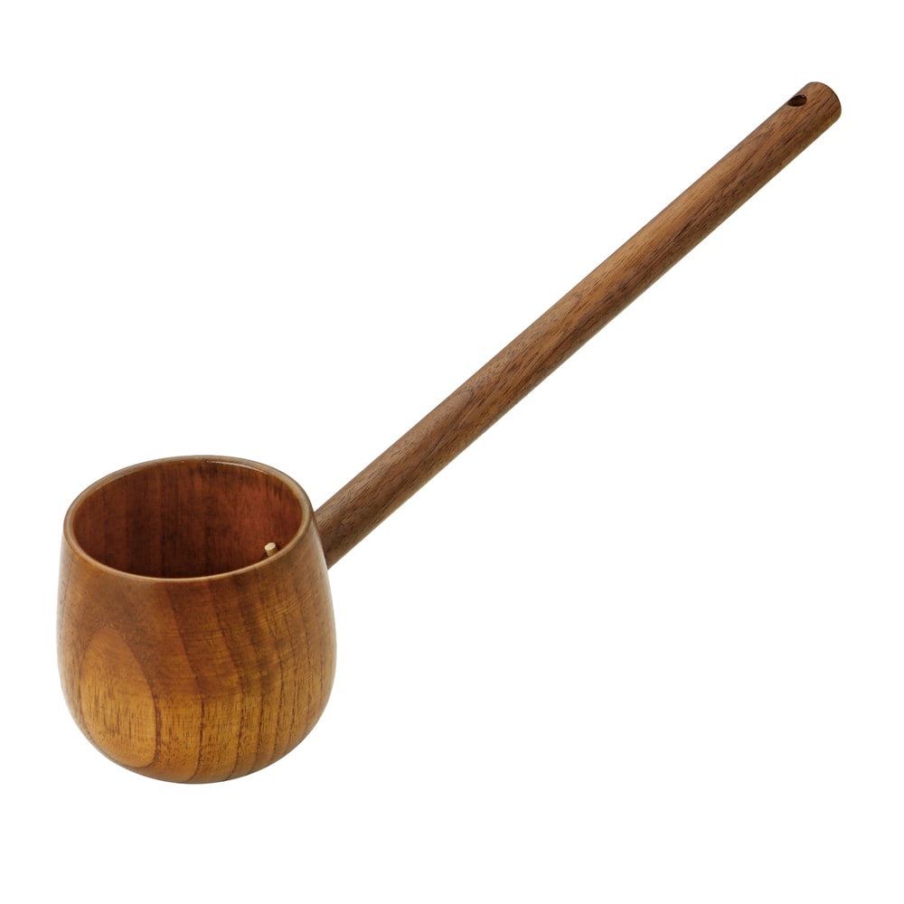 Natural Wooden Bath Spoon with Long Handle, Water Ladle for Home Use