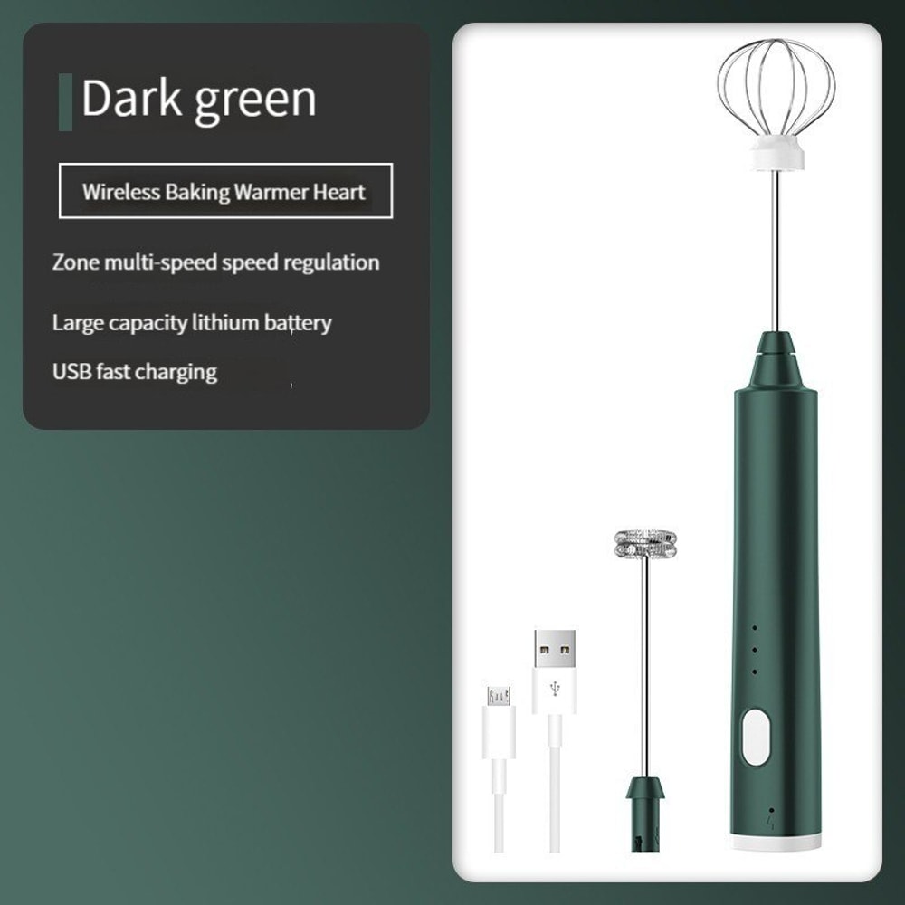 USB Rechargeable Handheld Egg Beater Electric Milk Frother Mixer Coffee Drink Frothing Wand Foamer 6