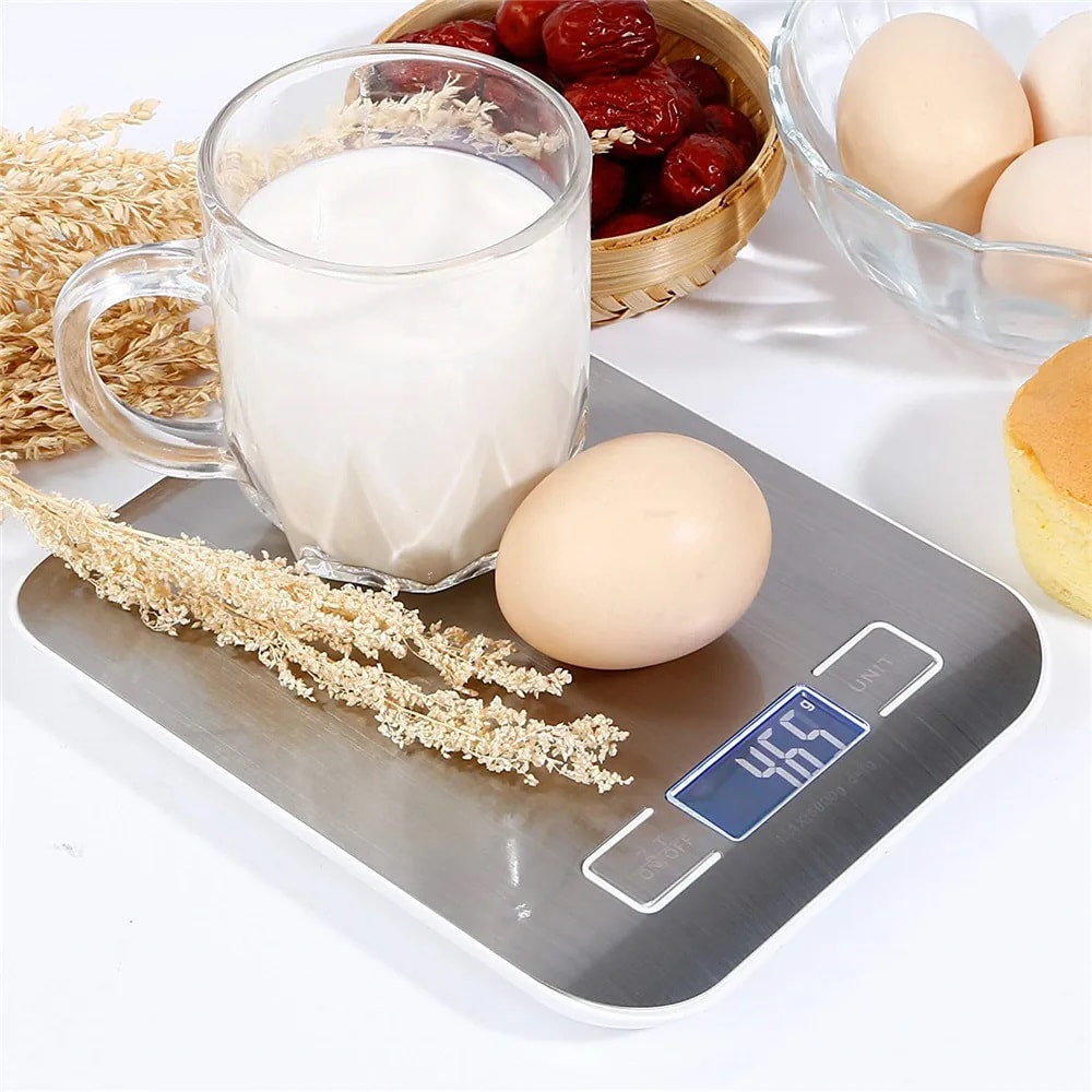 USB Charging Digital Scale, Stainless Steel High-Precision Kitchen Food Scale for Cooking, Baking