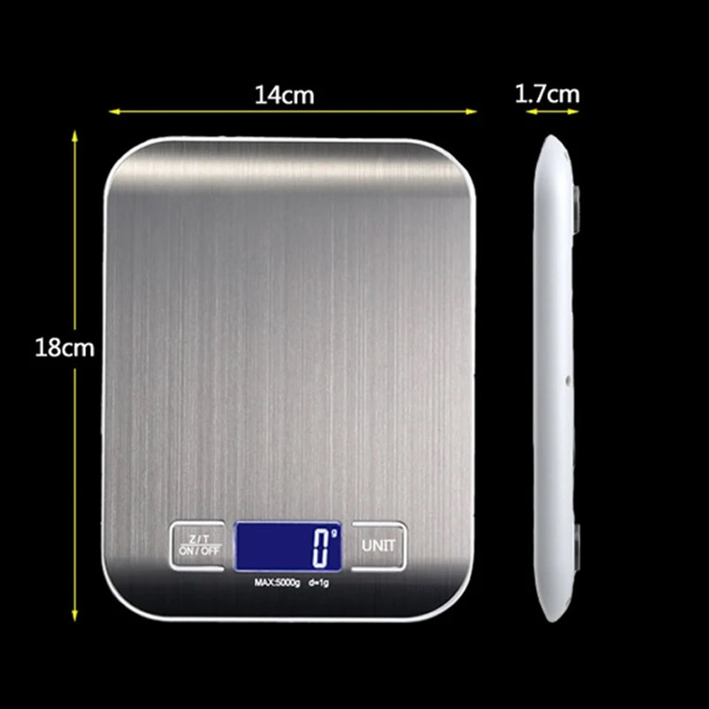 USB Charging Digital Scale, Stainless Steel High-Precision Kitchen Food Scale for Cooking, Baking
