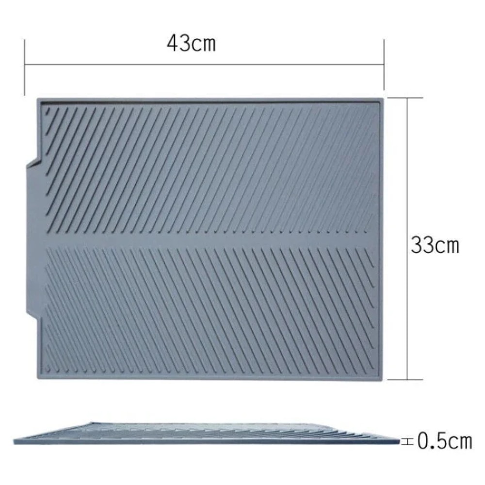 Kitchen Silicone Drain Pad, Storage Rack Holder, Durable Table Mat for Dish Drying Counter Protection