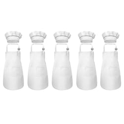 adjustable children's kitchen apron with chef hat set, perfect for cooking and painting