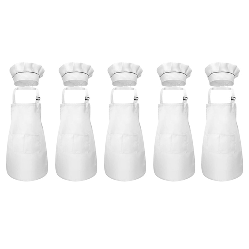 Adjustable Childrens Kitchen Apron With Chef Hat Set Perfect For Cooking And Painting 0