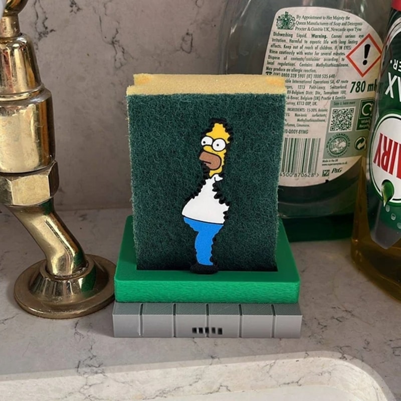 Homer Simpson Sponge Holder, Funny Kitchen Storage Accessories