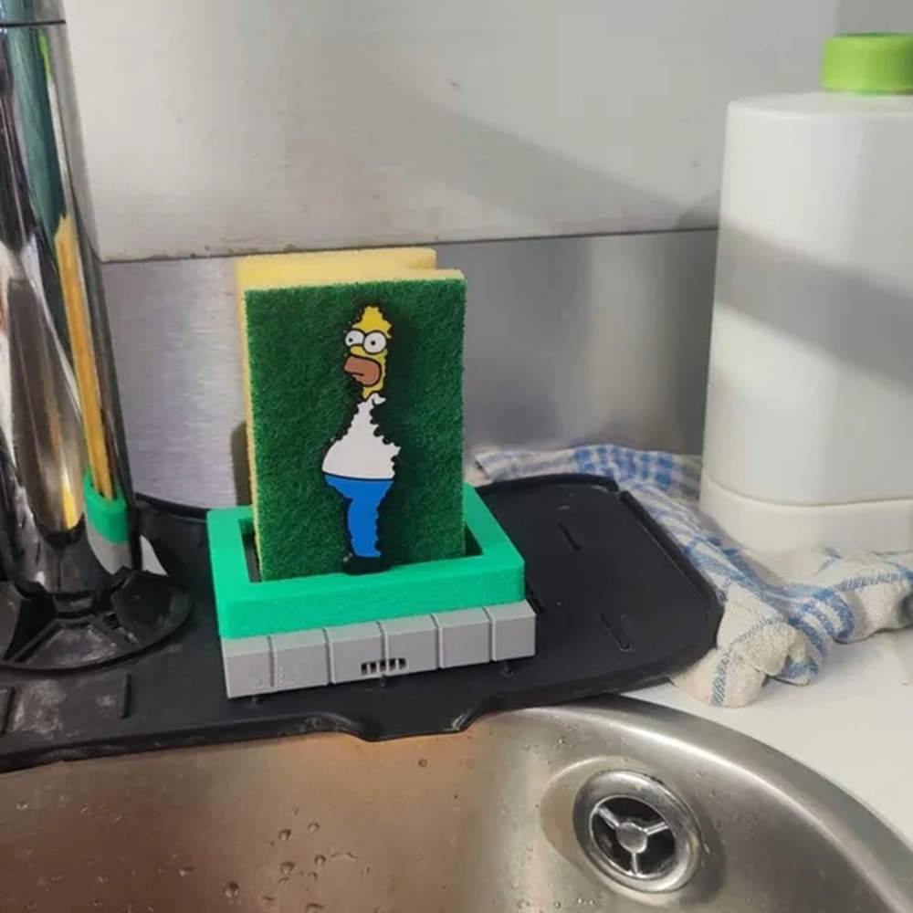 Homer Simpson Sponge Holder, Funny Kitchen Storage Accessories