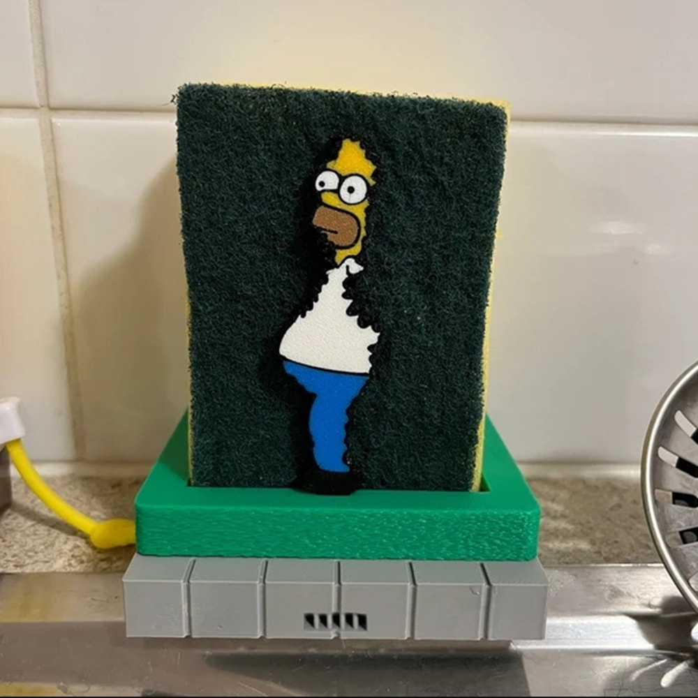 Homer Simpson Sponge Holder, Funny Kitchen Storage Accessories