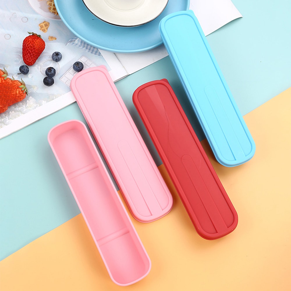 Portable Tableware Box, Flip Cover Cutlery Case, Eco-Friendly Chopstick Spoon Storage