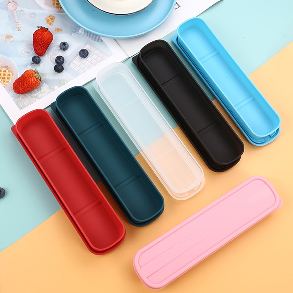 Portable Tableware Box, Flip Cover Cutlery Case, Eco-Friendly Chopstick Spoon Storage