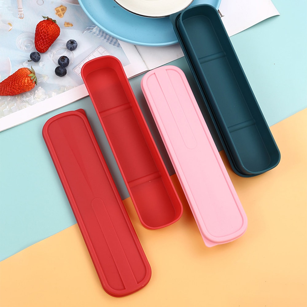 Portable Tableware Box, Flip Cover Cutlery Case, Eco-Friendly Chopstick Spoon Storage