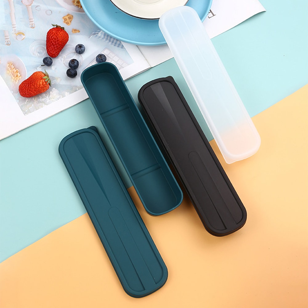 Portable Tableware Box, Flip Cover Cutlery Case, Eco-Friendly Chopstick Spoon Storage