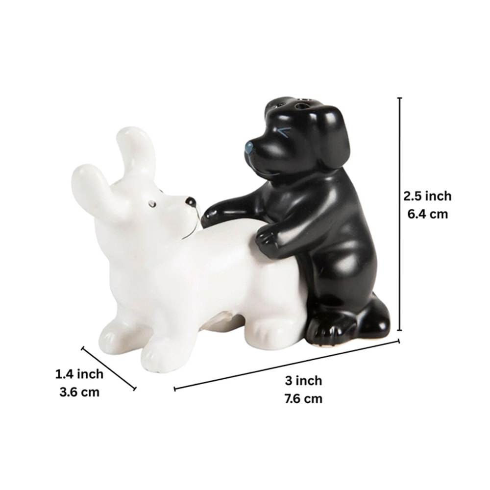 Funny Novelty Ceramic Dog Salt And Pepper Shaker Set Kitchen Humor Gift For Dog Lovers 5