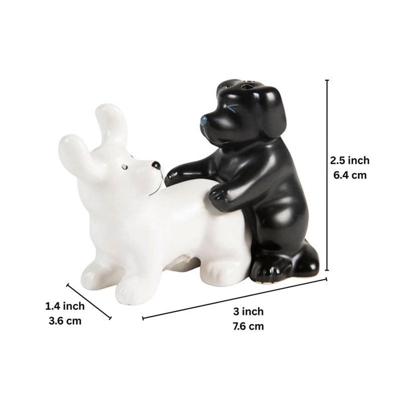 Funny Novelty Ceramic Dog Salt And Pepper Shaker Set Kitchen Humor Gift For Dog Lovers 5
