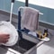 Sink Organizer with Telescopic Shelf, Soap Sponge Holder, Sink Drain Rack, and Towel Hanger for Kitchen