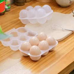 eggs holder eggs storage container with fixed handle, plastic eggs storage box for outdoor camping, egg carrier case