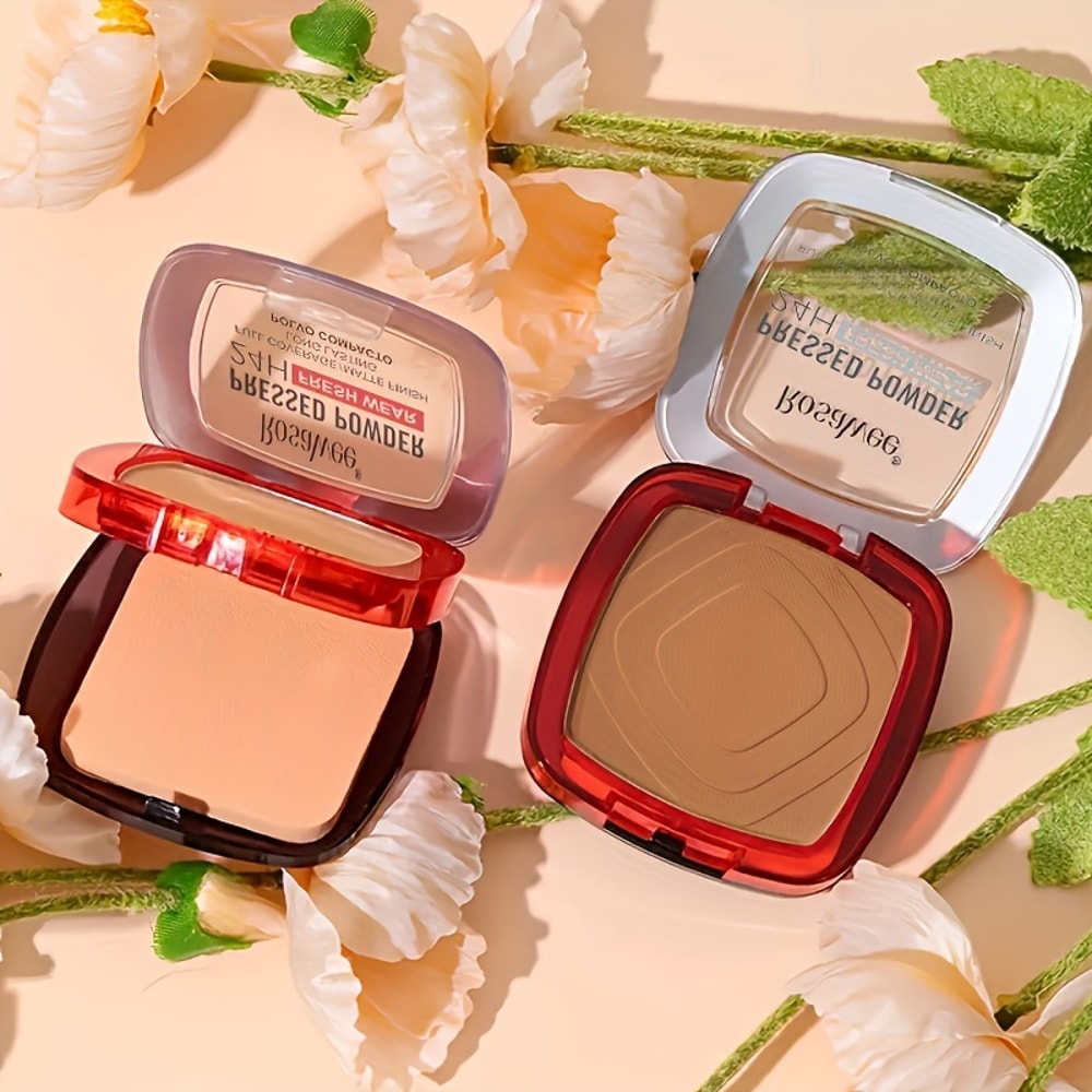 Matte Full Coverage Pressed Powder Foundation With Puff Applicator Fresh Wear Matte Makeup 5