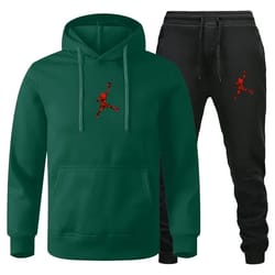 jogging fitness sportswear set long for men, sleeve sweatshirt & casual pants 2-piece set