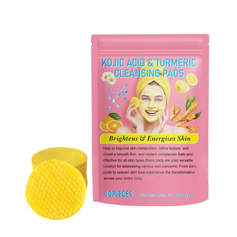Turmeric Kojic Acid Exfoliating Cleansing Pads for Daily Facial Care Skin Brightening