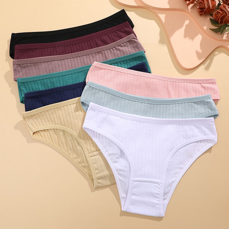 Womens Cotton Panties Soft Comfortable Striped Underwear With Stretch For Everyday Wear 0