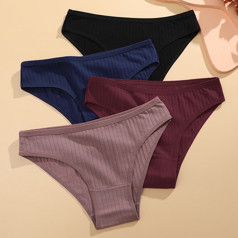 Womens Cotton Panties Soft Comfortable Striped Underwear With Stretch For Everyday Wear 1