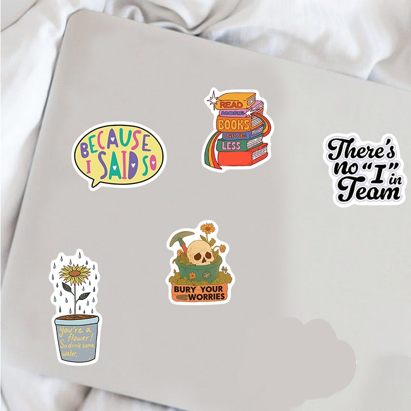 Sarcastic Kawaii Aesthetic Waterproof Vinyl Stickers Pack for Laptop, Phone and Scrapbook