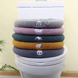 soft warm toilet seat cover elastic washable bathroom seat pad