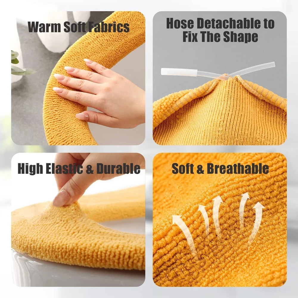 Soft Warm Toilet Seat Cover Elastic Washable Bathroom Seat Pad 3