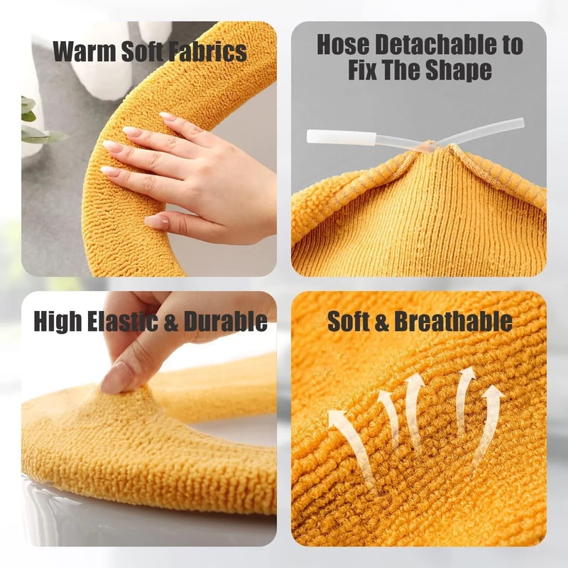 Soft Warm Toilet Seat Cover Elastic Washable Bathroom Seat Pad 3