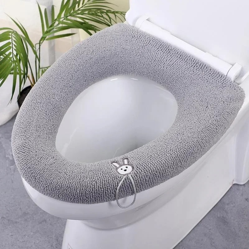 Soft Warm Toilet Seat Cover Elastic Washable Bathroom Seat Pad 8