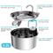Smart Stainless Steel Pet Water Fountain For Cats And Dogs USB Automatic Mute Drinking Bowl 4