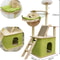 Green Cat Tree For Indoor Cats With Cat Condos Scratchers Hammock Space Capsule 5