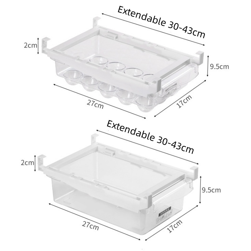 Transparent Kitchen Storage Box Fruit, Vegetable Preservation Organizer, Egg Container, Under-Shelf Refrigerator Drawer