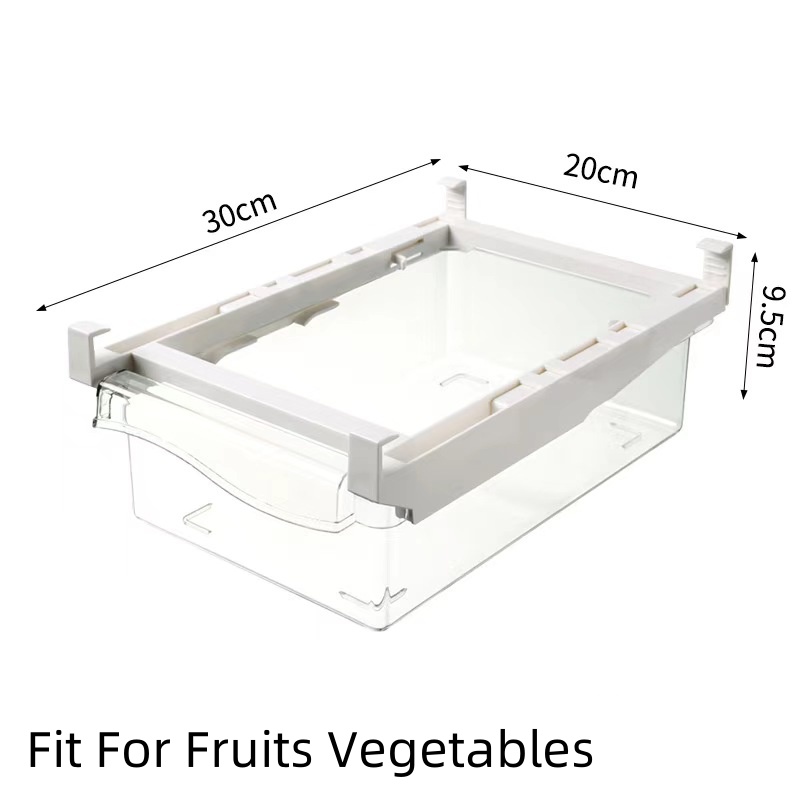 Transparent Kitchen Storage Box Fruit, Vegetable Preservation Organizer, Egg Container, Under-Shelf Refrigerator Drawer