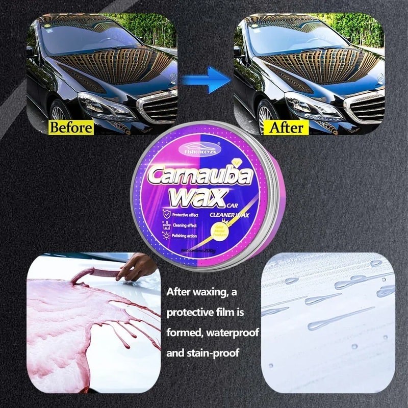Carnauba Paste Wax for Car Paint High Gloss Shine Hydrophobic Coating for Auto Paint Protection