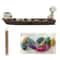 Skull Boat Incense Holder Ghost Fishing Boat Incense Burner, Creative Skeleton Statue for Study Room Meditation