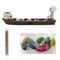 Skull Boat Incense Holder Ghost Fishing Boat Incense Burner, Creative Skeleton Statue for Study Room Meditation