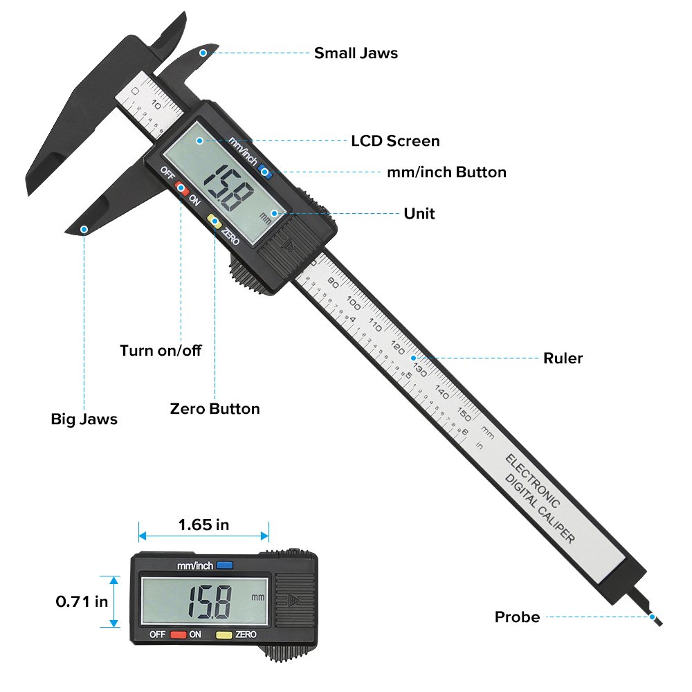 Carbon Fiber Digital Caliper Precise Vernier Gauge Micrometer For Accurate Measurements Digital Rul 2