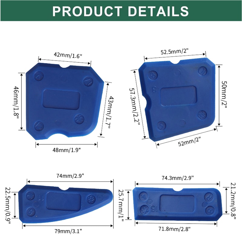 Silicone Caulking Tool Set for Grout Removal, Sealant Scraping, and Home Finishing