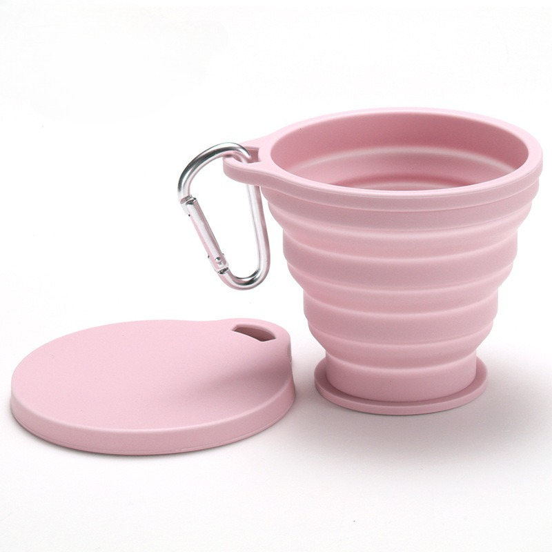 Collapsible Silicone Cup with Lid Portable and Foldable Travel Cup