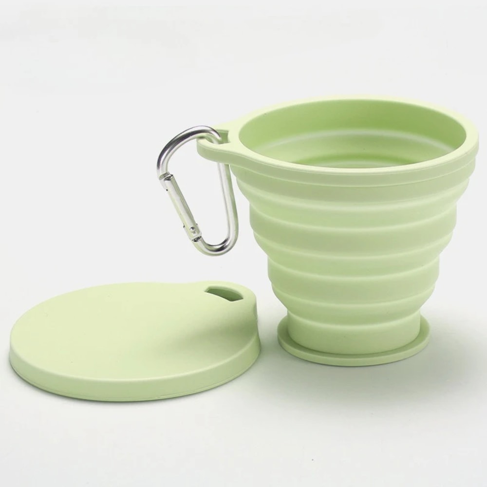 Collapsible Silicone Cup with Lid Portable and Foldable Travel Cup