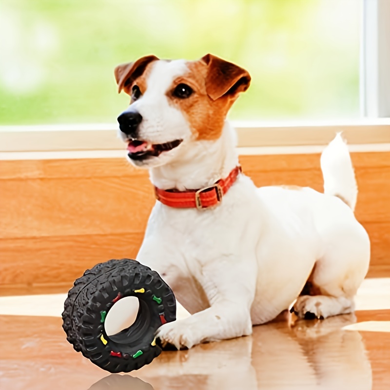 Durable Interactive Dog Chew Toy For Puppies Small Dogs ChewResistant Teeth Training Wheel With Sou 1