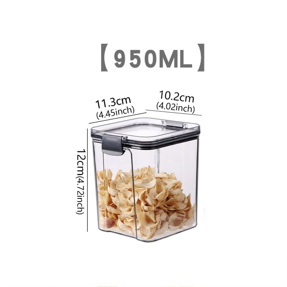 Stackable Sealed Kitchen Jars for Food Storage Plastic Containers for Tea, Grain, Dried Fruits