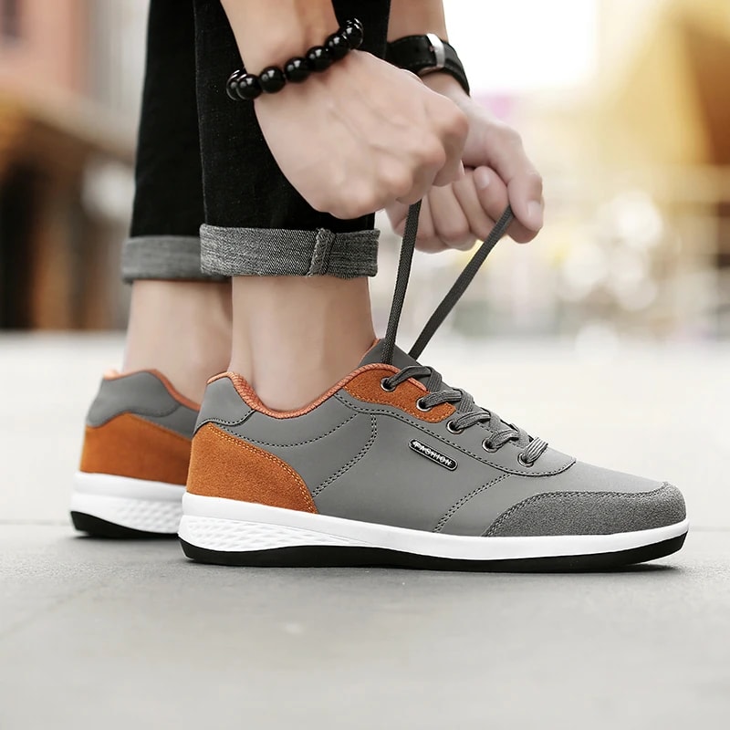 Waterproof Leather Sports Shoes For Men NonSlip Walking Sneakers 3