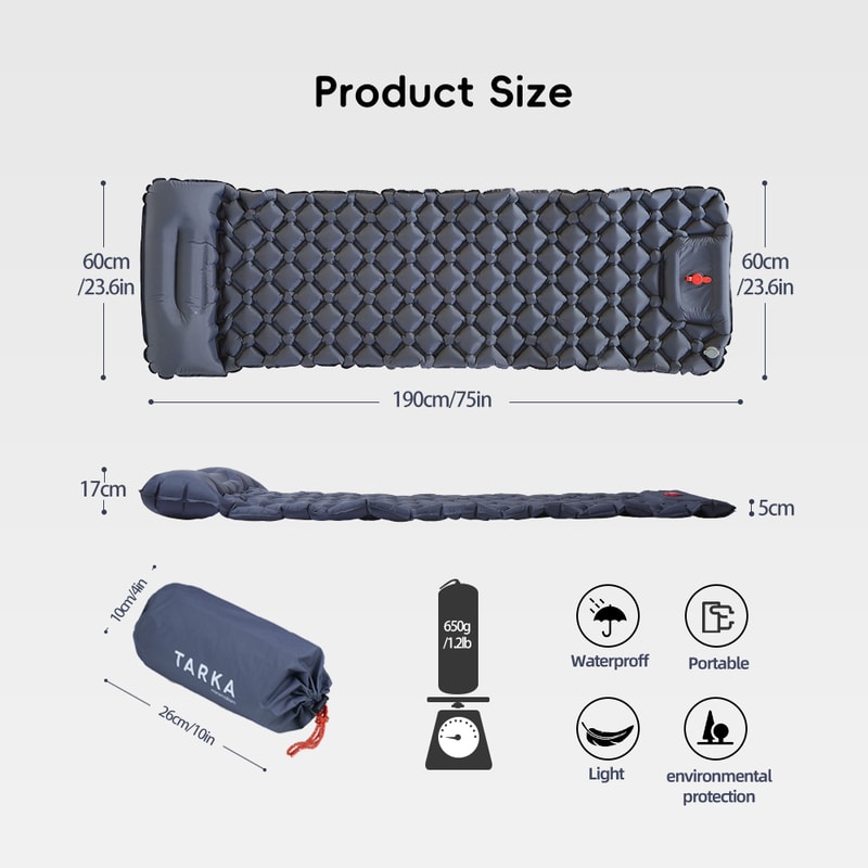 SelfInflating Camping Mat With Pillow Outdoor Air Mattress For Hiking Climbing 1