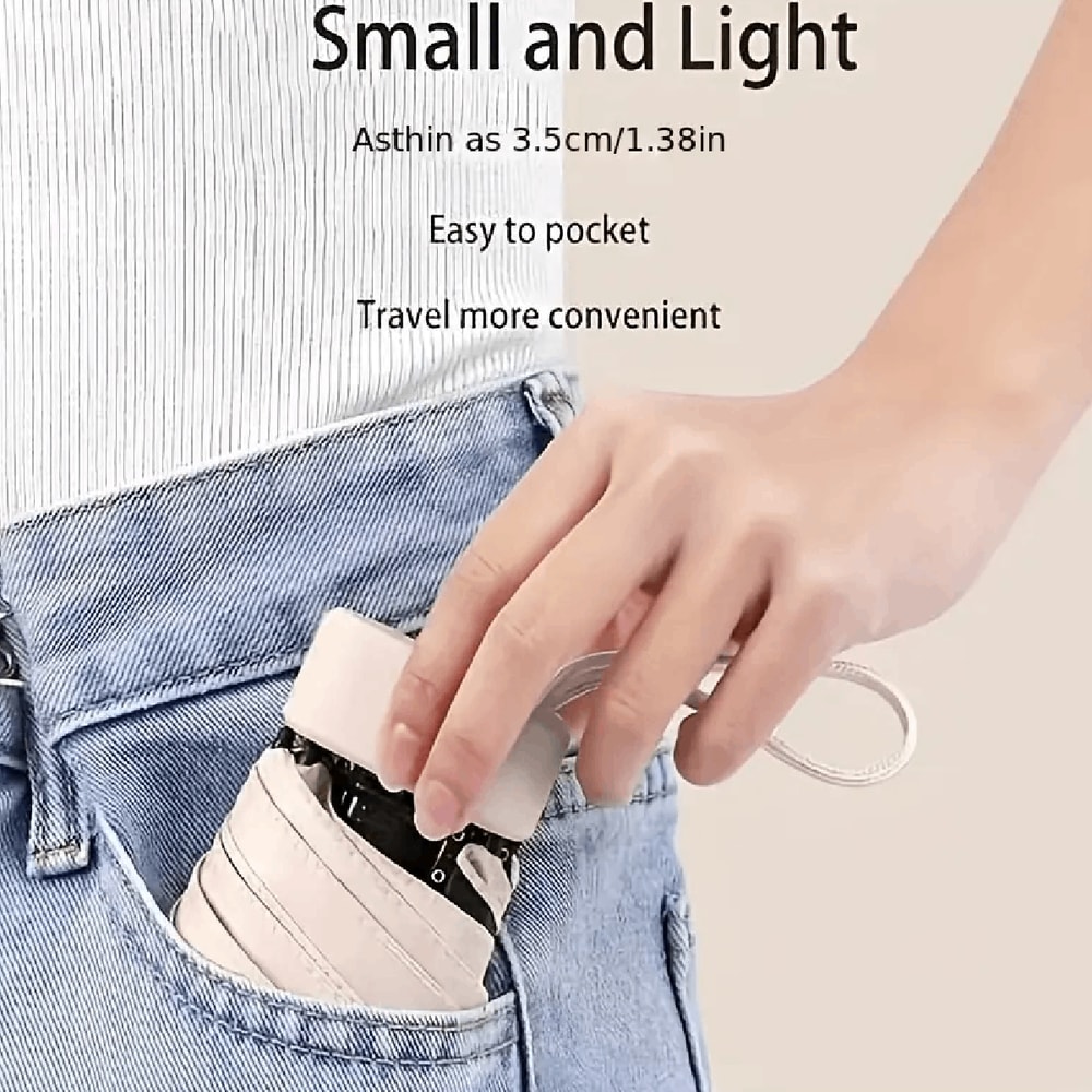 Compact Travel Mini Umbrella Ultra-light, UV-Resistant, Sixfold Foldable Design