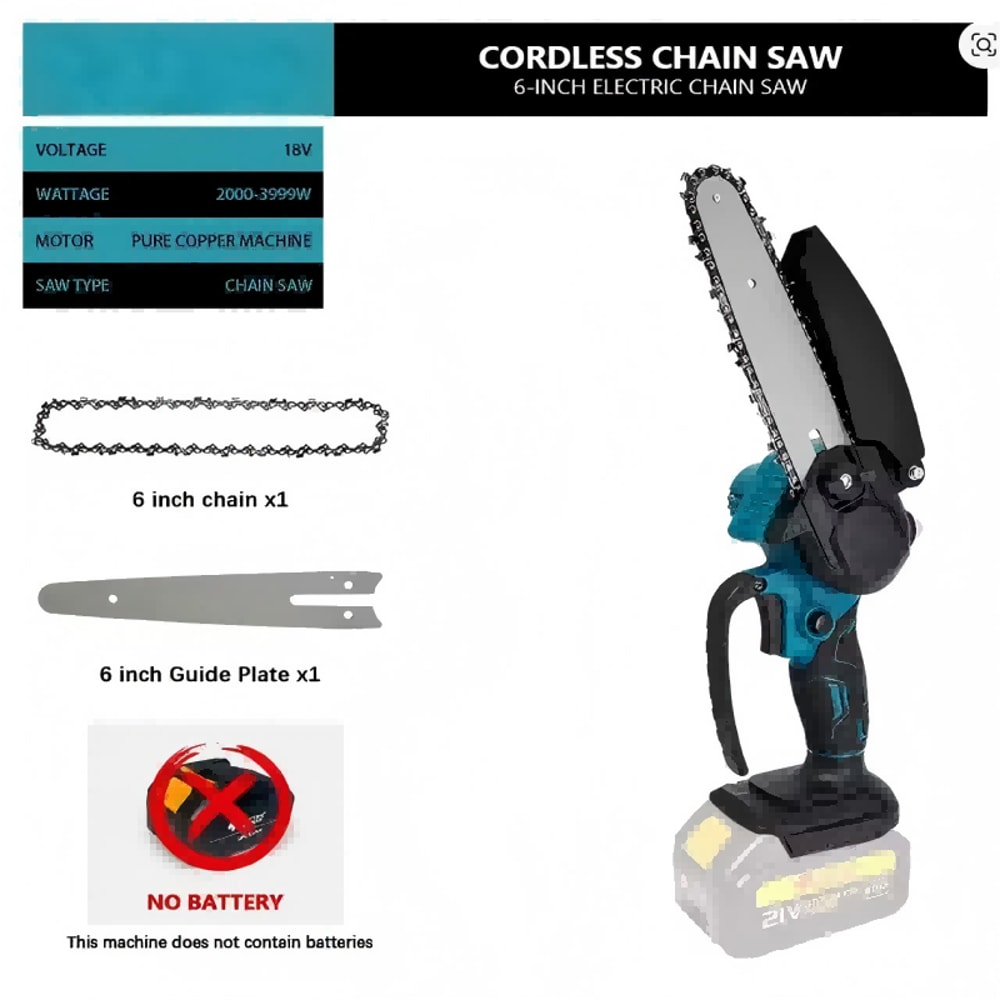 Mini LiIon Electric Chainsaw OneHand Portable Saw Compatible With Makita Battery 1