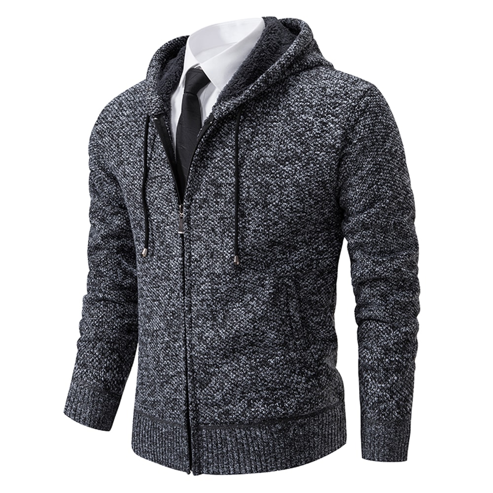 Warm Winter Fleece Men's Casual Sports Jacket Stand Collar Zipper Cardigan for Autumn Winter