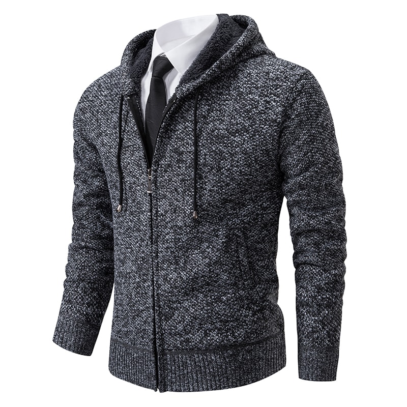 Warm Winter Fleece Men's Casual Sports Jacket Stand Collar Zipper Cardigan for Autumn Winter