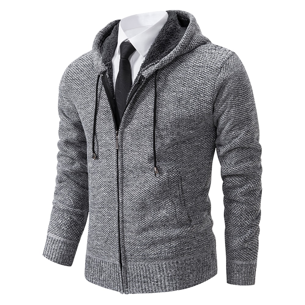 Warm Winter Fleece Men's Casual Sports Jacket Stand Collar Zipper Cardigan for Autumn Winter