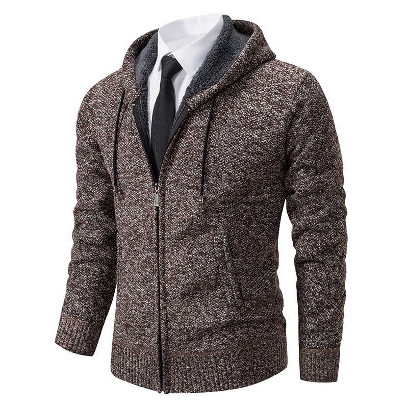 Warm Winter Fleece Men's Casual Sports Jacket Stand Collar Zipper Cardigan for Autumn Winter
