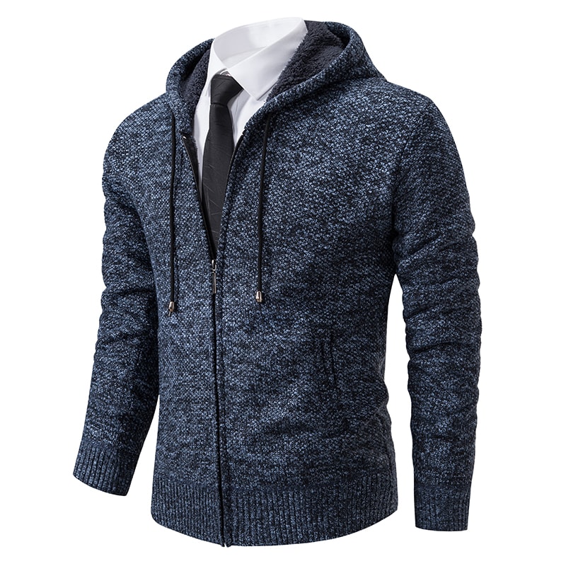 Warm Winter Fleece Men's Casual Sports Jacket Stand Collar Zipper Cardigan for Autumn Winter